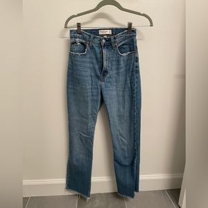 Abercrombie & Fitch Curve Love Ankle Straight Ultra High Rise Jeans